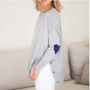 Mer Sea Sweater Amour Sweater Oversized Heart Elbow Patch OS Valentines